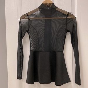 Sheer long sleeve black top size S/P